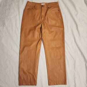 Avec Les Filles | High Waisted Vegan Leather Pants Straight Leg